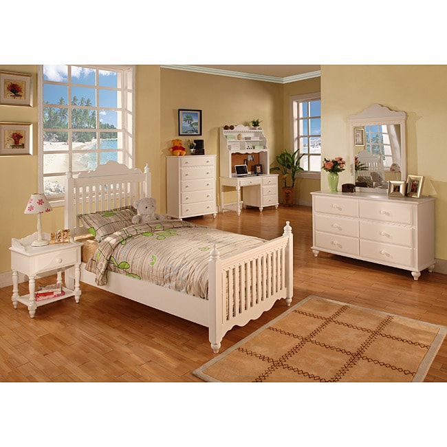 White Finish Youth Panel Bedroom Set