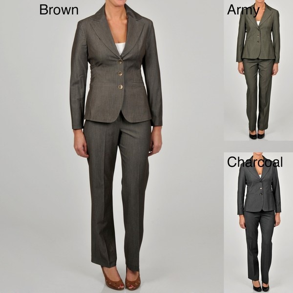 Shop Sharagano Women's 3-button Self Bias Pant Suit - Free Shipping ...