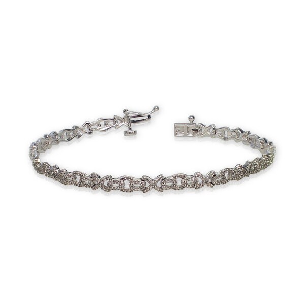 Auriya 10k White Gold 1ct TDW Diamond Bracelet (H-I, I1-I2) - 13911825 ...