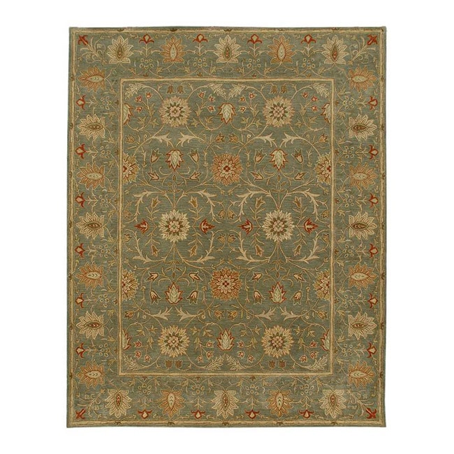 Hand tufted Green/ Brown Wool Rug (5 X 8)