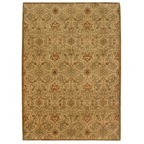 Orosius Handtufted Gold/ Brown Wool Rug (5' x 8') 5' x 8' Free