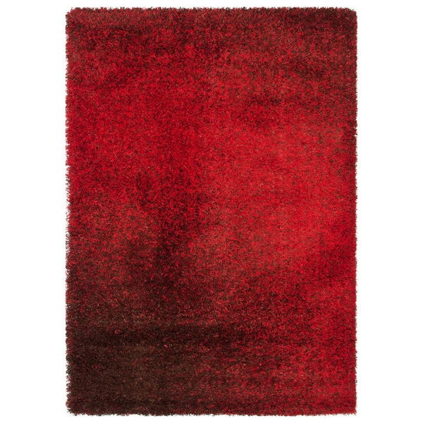 Stella Red/ Brown Shag Rug (7'7 x 10'5) - 7'7 x 10'5