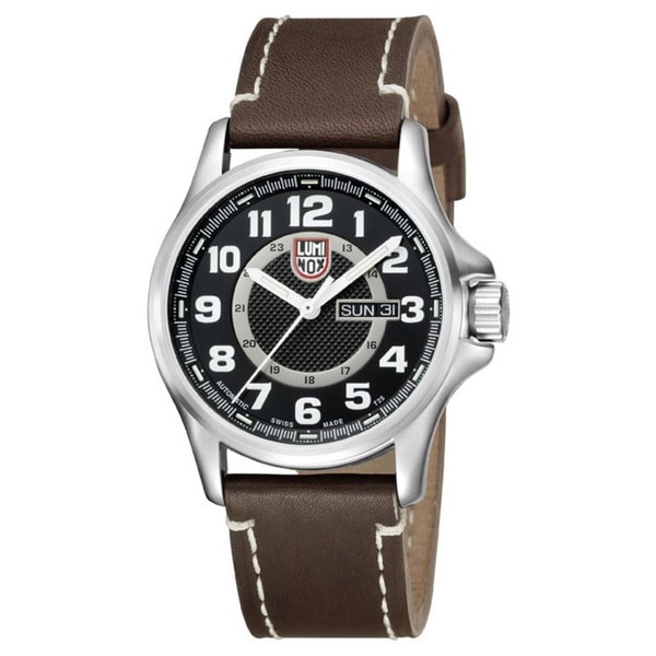 Luminox 1801 Field Automatic Black/ Silver Dial Leather Strap Watch