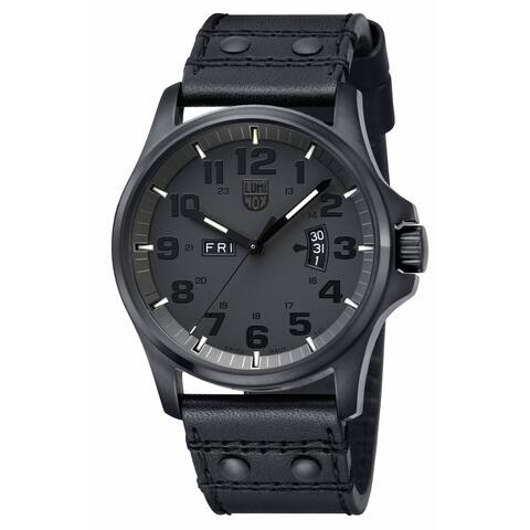 Luminox Men's Blackout Black Leather Watch