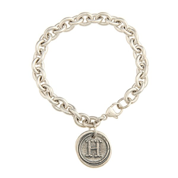 Waxing Poetic Sterling Silver Letter 'H' Initial Charm Bracelet - Free Shipping Today 