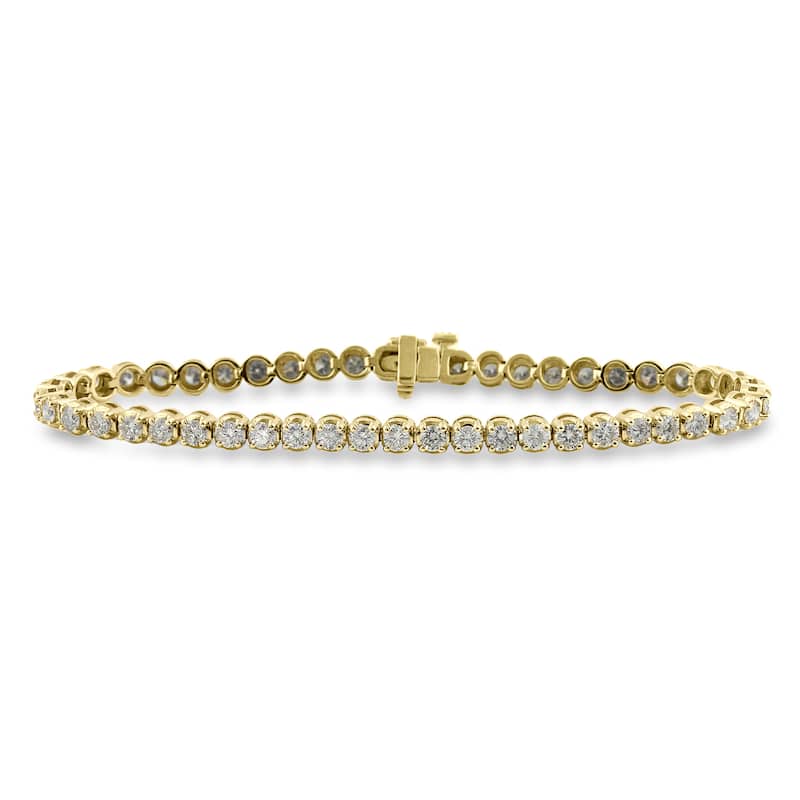Auriya 3 carat TW Round Diamond Tennis Bracelet 14k Gold - 7-inch - Yellow