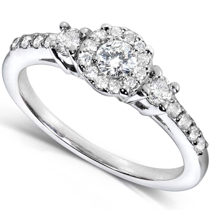 Annello by Kobelli 14k White Gold 1/2ct TDW Diamond Engagement Ring