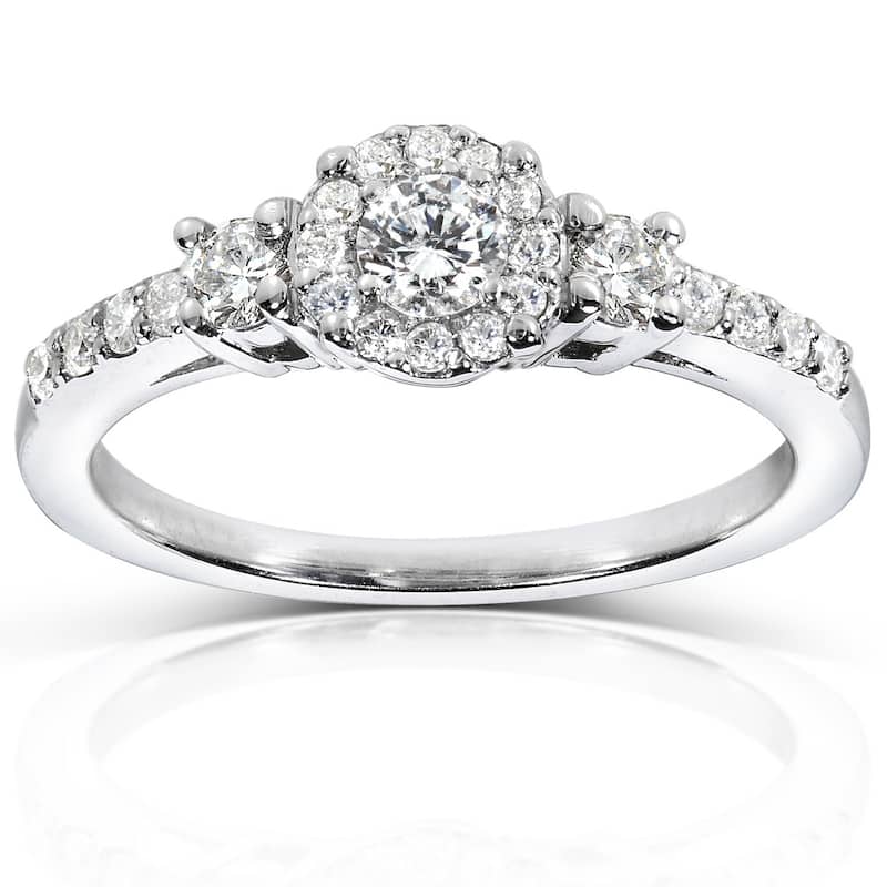 Annello by Kobelli 14k White Gold 1/2ct TDW Diamond Engagement Ring - 4