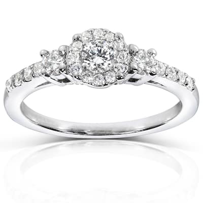 Annello by Kobelli 14k White Gold 1/2ct TDW Diamond Engagement Ring