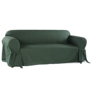 Green Sofa Couch Slipcovers For Less Clic Slipcovers Machine Washable Cotton Duck Sofa Slipcover Option Hunter Green