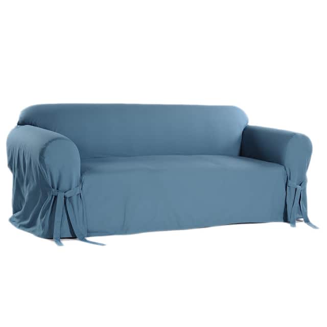 Classic Slipcovers Machine-Washable Cotton Duck Sofa Slipcover - Blue