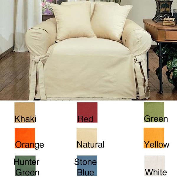 Cotton duck slipcover online chair