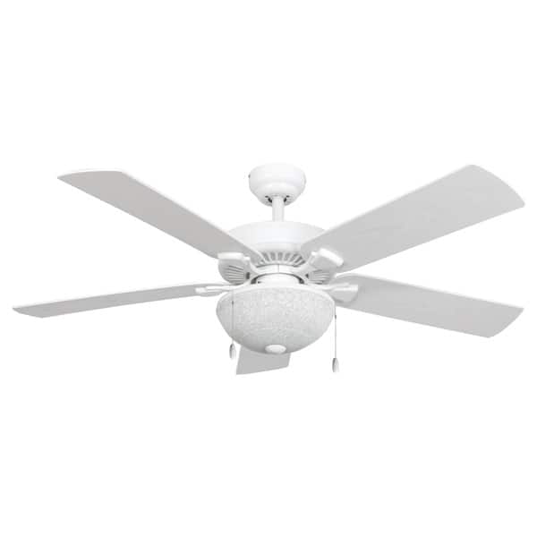 Ecosure Wharfside White Globe 52 Inch Ceiling Fan And Remote Control