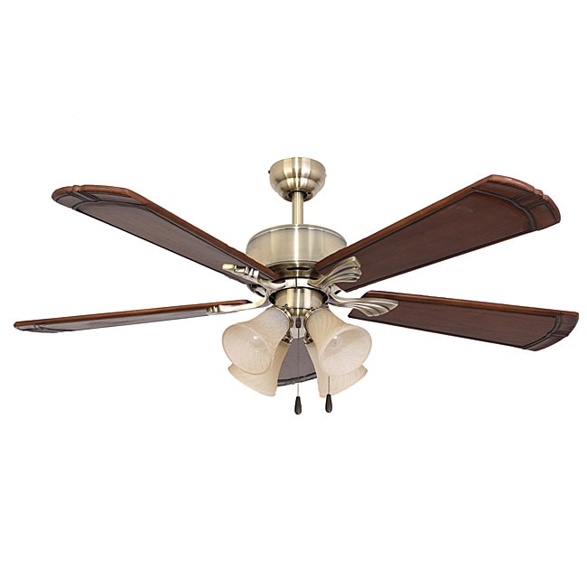 Ecosure Rumson 4 light Aged Brass 52 inch Ceiling Fan