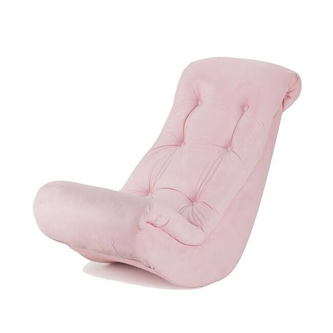 Hannah Baby Pink Micro Fiber Banana Rocking Chair - Overstock - 6284442