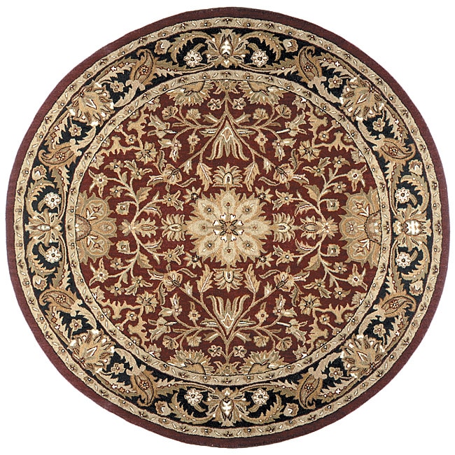 Hand tufted Regal Burgundy Wool Rug (8 Round)