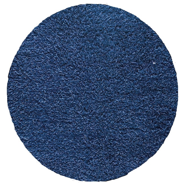 Hand woven Smix Blue Wool Rug (5 Round)