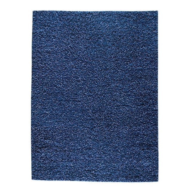 Hand woven Smix Blue Wool Rug (46 X 66)