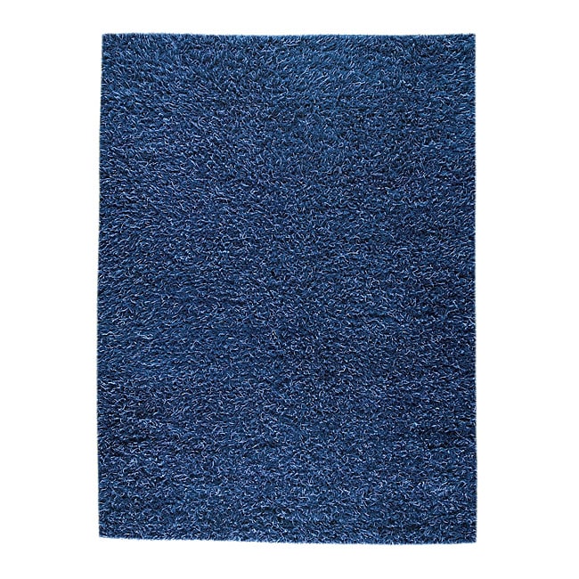 Hand woven Smix Blue Wool Rug (3 X 54)