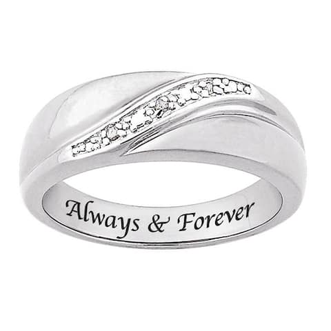 Sterling Silver Diamond Accent 'Always & Forever' Band
