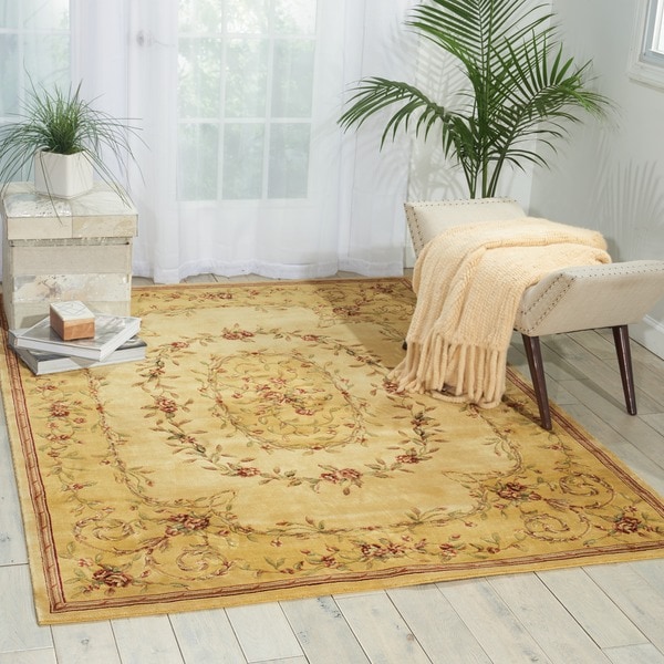Nourison Chambord Beige Floral Area Rug - 7'6 x 9'6