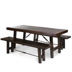 Handmade 3-piece Iron Turnbuckle Dining Set (India)