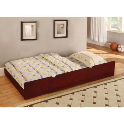 Furniture of America Ava Farmhouse Brown Twin Solid Wood Trundle