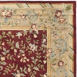 Handmade Gardens Red/ Dark Beige Hand spun Wool Rug (9'6 x 13'6) Safavieh 7x9   10x14 Rugs