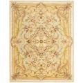 Safavieh Handmade Aubusson Creteil Beige/ Light Gold Wool Rug - 7'6 x 9'6