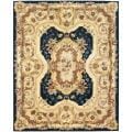 Safavieh Handmade Aubusson Plaisir Navy/ Beige Wool Rug - 8'3 x 11'