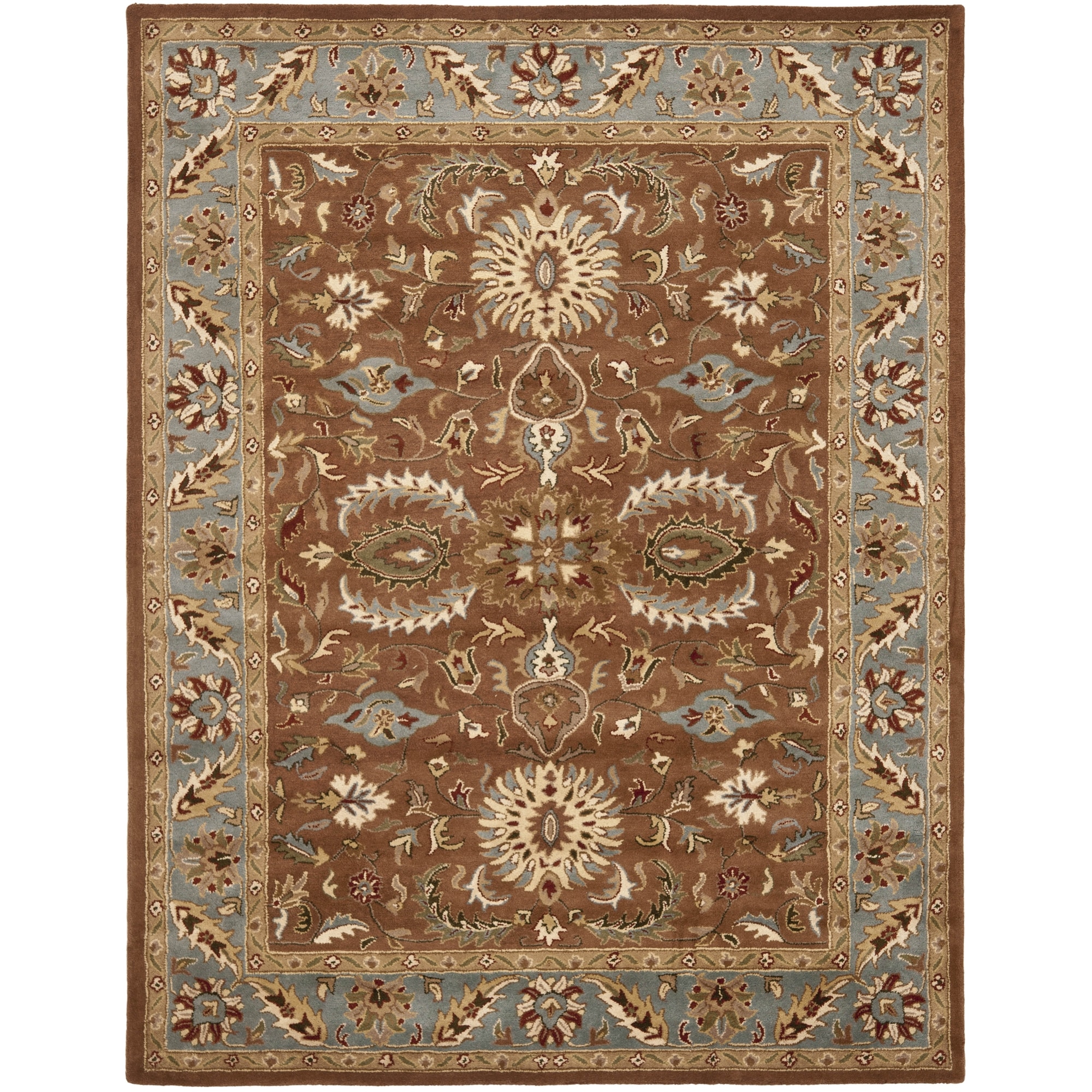 Handmade Heritage Darab Brown/ Blue Wool Rug (83 X 11)