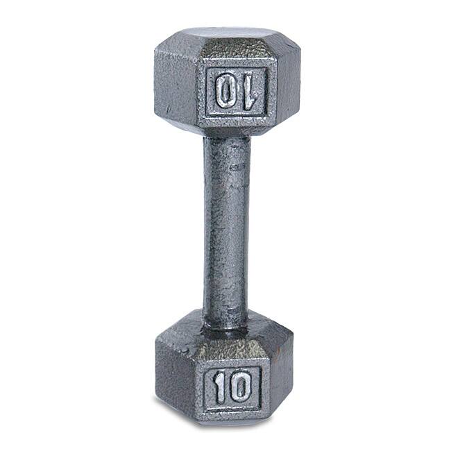 CAP Barbell 10 lb Grey Cast Iron Hex Dumbbell - Silver