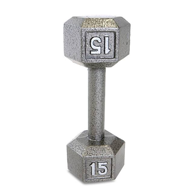 CAP Barbell 15 lb Grey Cast Iron Hex Dumbbell