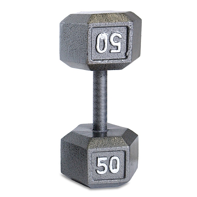 Shop CAP Barbell 50 lb Gray Semi-gloss-finished Cast-iron Hex Dumbbell ...