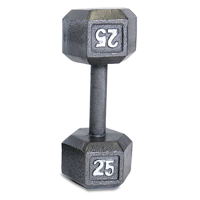 CAP Barbell 25-pound Gray Semigloss Cast-iron Hexagon Dumbbell