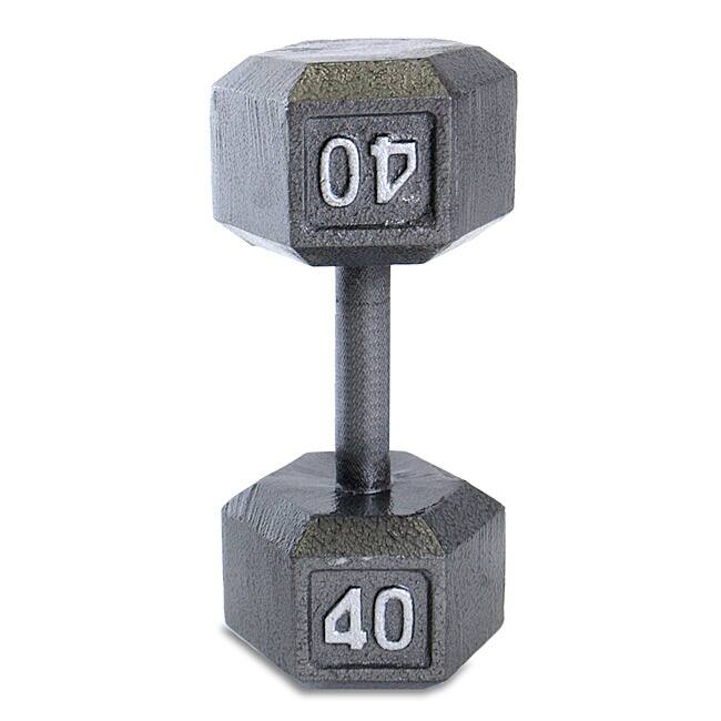 CAP Barbell 40 lb Grey Cast Iron Hex Dumbbell