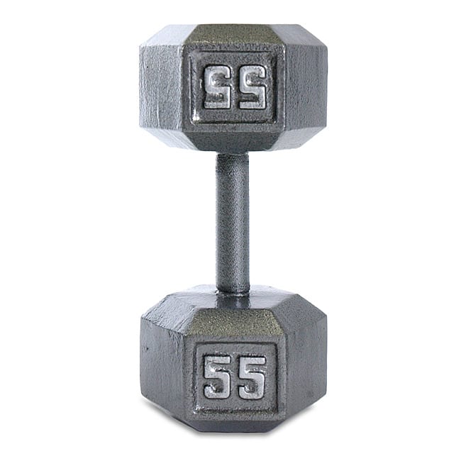 CAP Barbell 55 lb Grey Cast Iron Hex Dumbbell