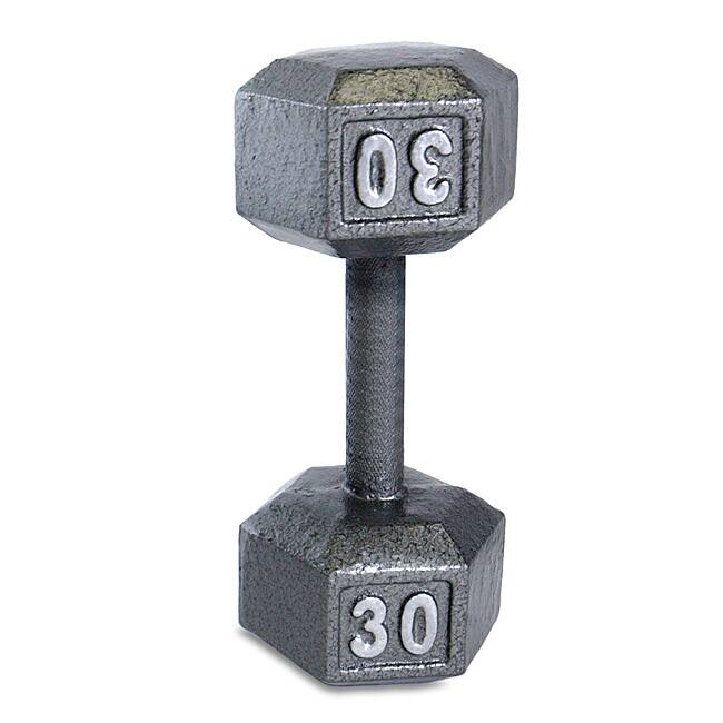 CAP Barbell 30 lb Grey Cast Iron Hex Dumbbell