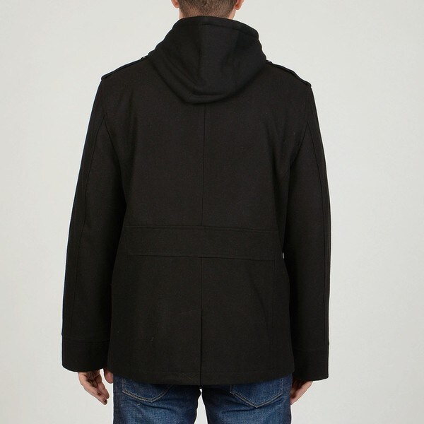 hooded peacoat mens