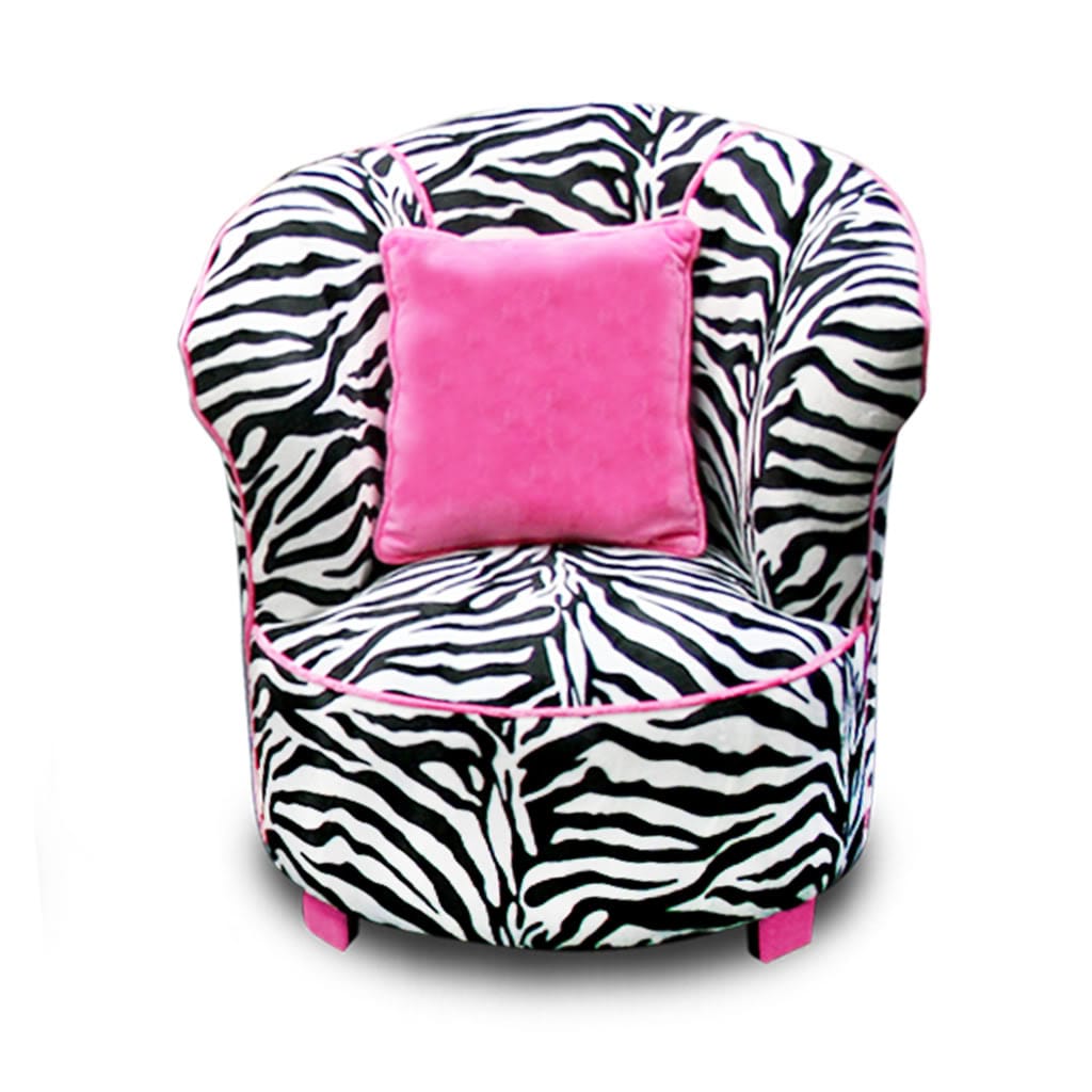 Magical Harmony Kids Minky Zebra Tulip Chair