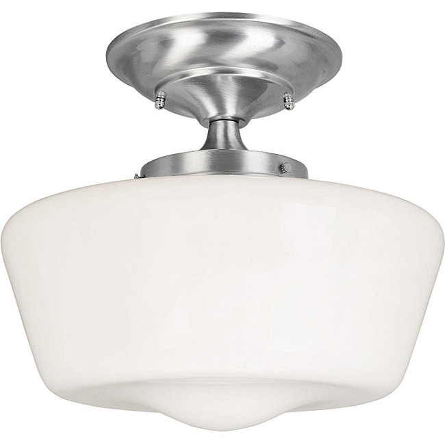 Luray Collection 1 light Satin Nickel Finish Semi flush Fixture