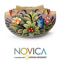 Handcrafted Crocodile Wood 'Twin Ladies' Jewelry Box (Indonesia) Novica Jewelry Boxes