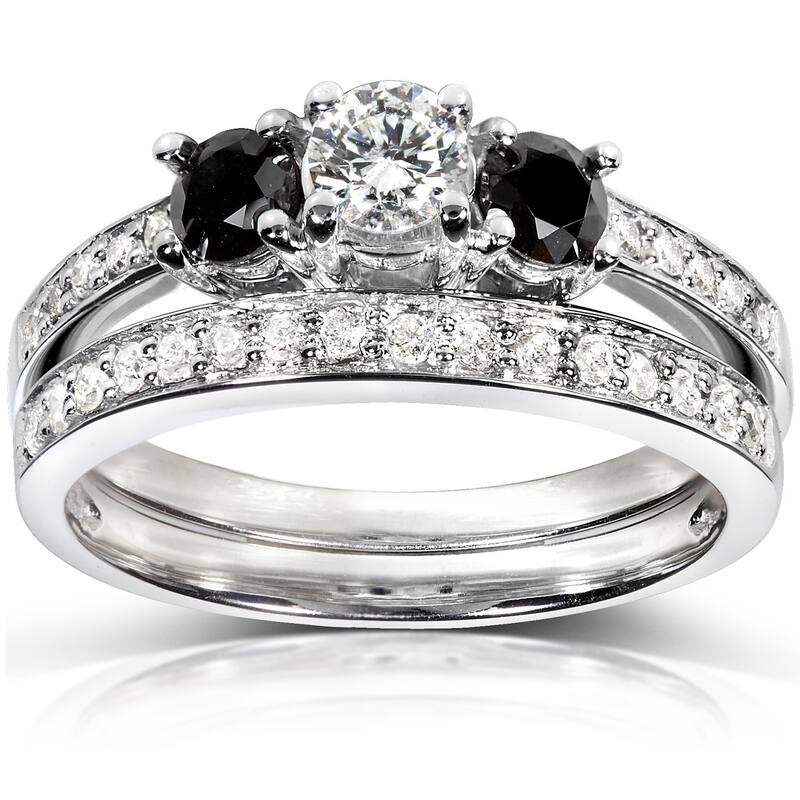 Annello by Kobelli 14k White Gold 3/4ct TDW Diamond Bridal Ring Set - 4
