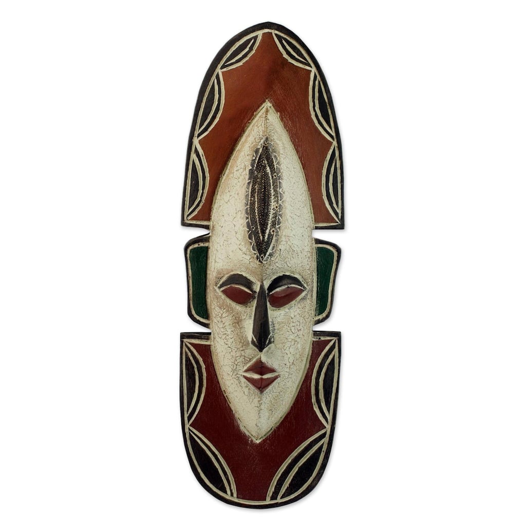 Handmade Sese Wood 'Love Me' African Mask (Ghana)