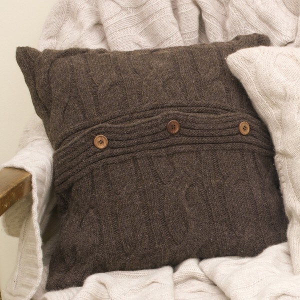 Shop Chocolate Brown Lambswool Cushion Cover Free Shipping Today