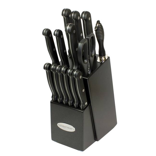 Oceanstar Contemporary 15-Piece Knife Set with Block