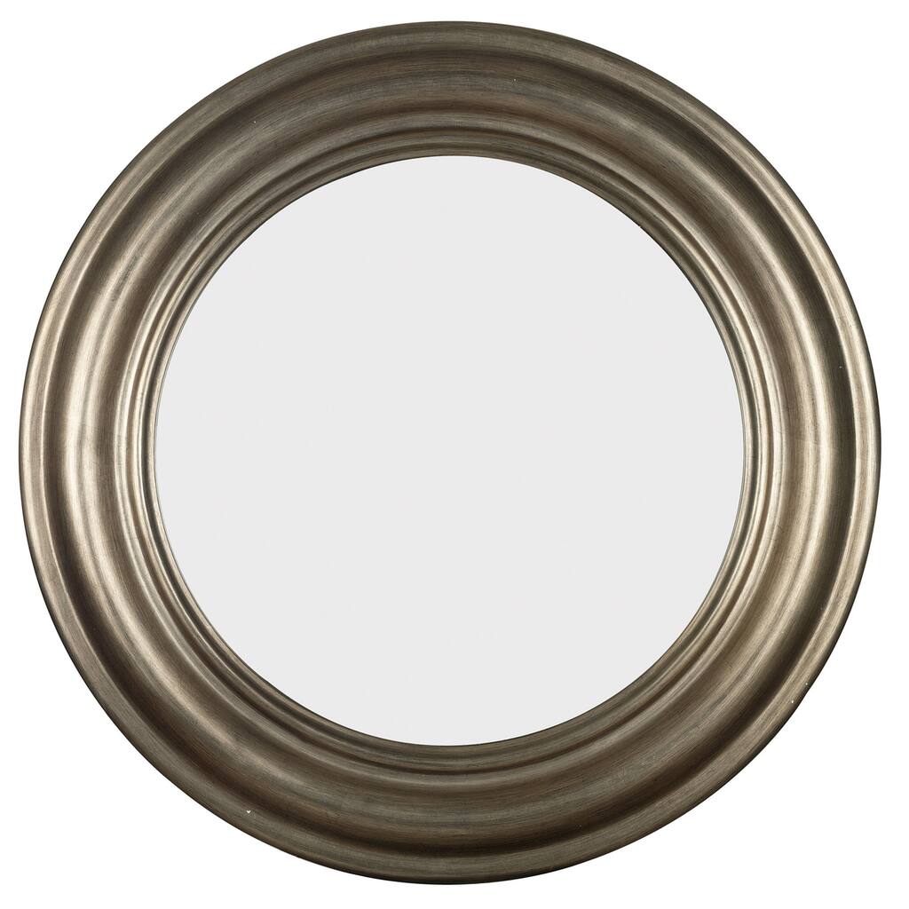 Pasco Round Antique Silver Wall Mirror - Antique Silver