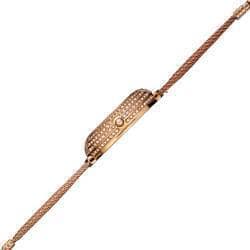 Burgi Women's Crystal Traditional Mesh Rose-Tone Bracelet Quartz Watch