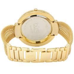 Burgi Women's Crystal Mesh Classic Gold-Tone Bracelet Quartz Watch