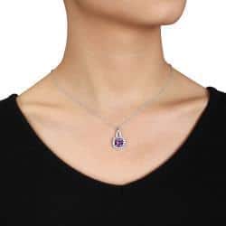 Miadora Sterling Silver Amethyst, Tanzanite and Diamond Accent Necklace